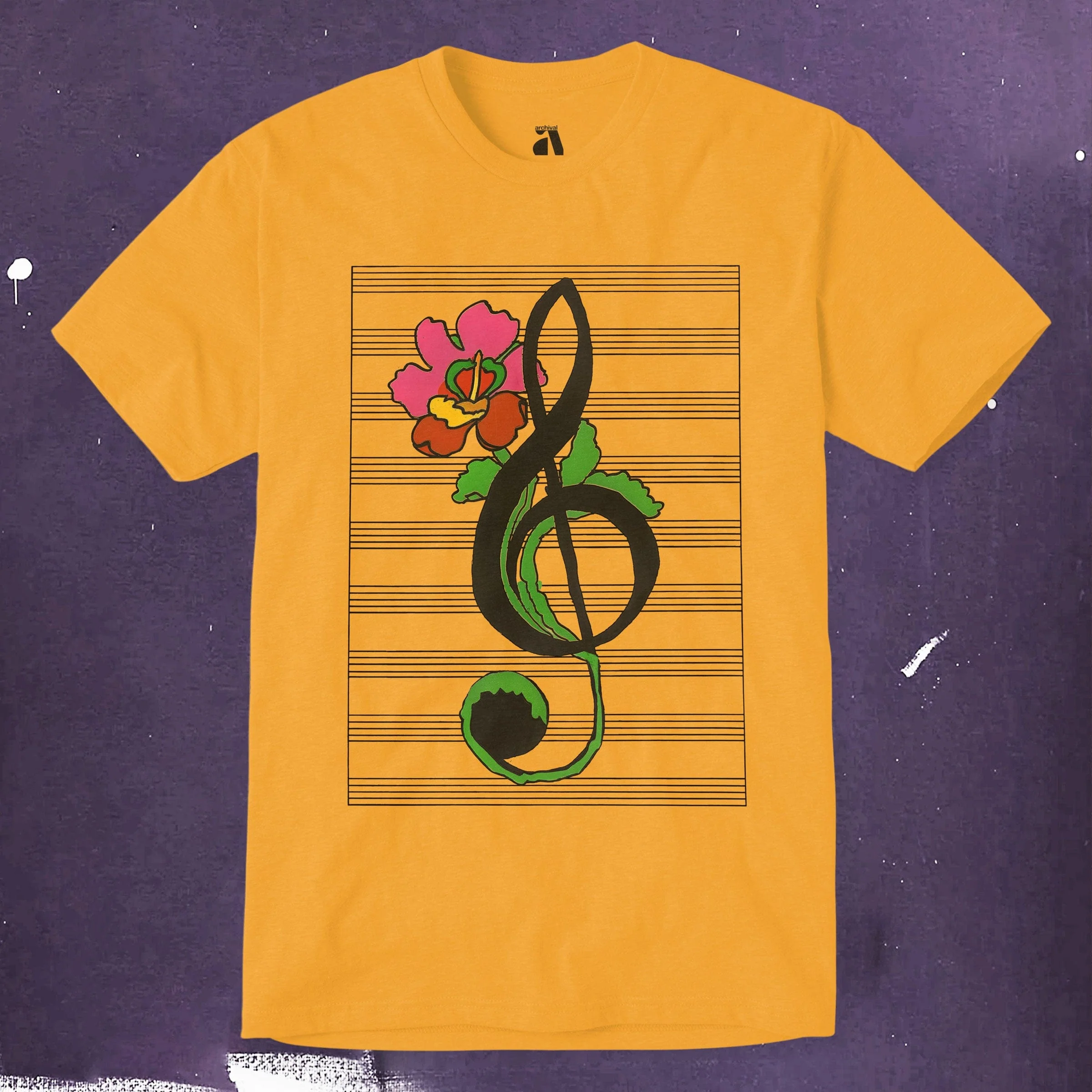 Treble Clef Flower T-Shirt - Image 5
